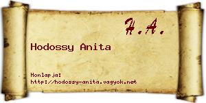 Hodossy Anita névjegykártya