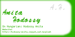 anita hodossy business card